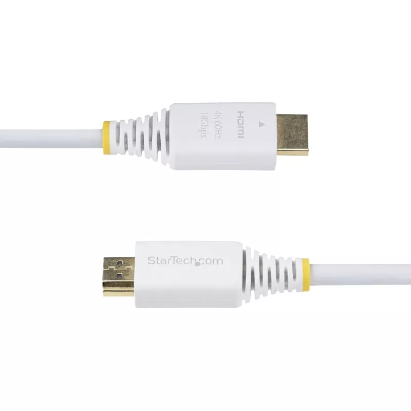 StarTech.com 3 m Premium sertificēts augstas veiktspējas HDMI kabelis, 4K 60Hz/1440p 144Hz, HDR10/HDCP 2.2/ARC, 18Gbps, UHD HDMI 2.0 vads televizoram/monitoram/displejam, TPE apvalks, balts