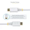 StarTech.com 3 m Premium sertificēts augstas veiktspējas HDMI kabelis, 4K 60Hz/1440p 144Hz, HDR10/HDCP 2.2/ARC, 18Gbps, UHD HDMI 2.0 vads televizoram/monitoram/displejam, TPE apvalks, balts