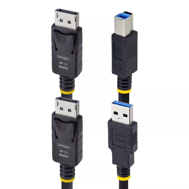 StarTech.com 10ft (3m) DisplayPort un USB 5Gbps KVM kabelis, 4K 60Hz, universāli saderīgs DP 1.2/USB 3.0 kombinētais kabelis KVM slēdžiem