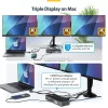 StarTech.com Triple-Monitor USB-C dokstacija, 140W klēpjdatora uzlādes doks MacBook Pro un Windows, 4K 60Hz HDMI vai DisplayPort, TAA