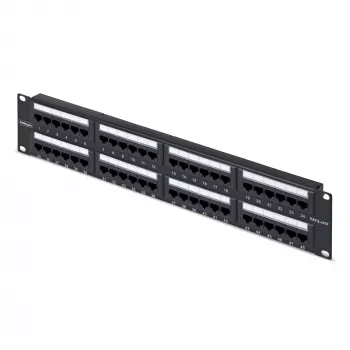 StarTech.com 48-portu 2U statņu Cat6 savienotājpanelis, RJ45, UTP, 110 ielaušanas, Cat 6 Ethernet savienotājpanelis tīkla servera statnei