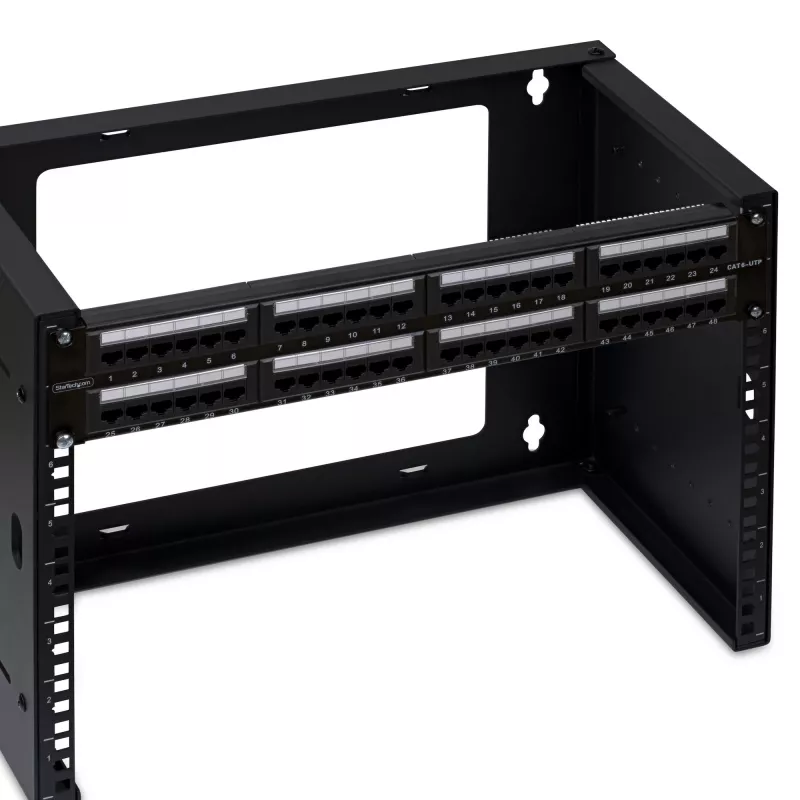 StarTech.com 48-portu 2U statņu Cat6 savienotājpanelis, RJ45, UTP, 110 ielaušanas, Cat 6 Ethernet savienotājpanelis tīkla servera statnei