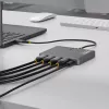 StarTech.com USB-C–četru monitoru darbstacijas adapteris, 4K 60Hz HDMI, 140W PD caurlaides uzlāde klēpjdatoram, USB pieslēgvieta bezvadu tastatūrai / pelei, TAA