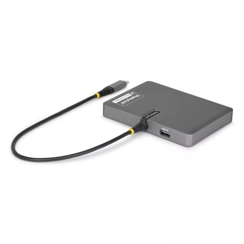 StarTech.com USB-C uz četru monitoru darbstacijas adapteris, 4K 60Hz DisplayPort, 140W PD caurlaides uzlāde klēpjdatoram, USB ports bezvadu tastatūrai / pelei, TAA