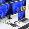 StarTech.com USB-C uz četru monitoru darbstacijas adapteris, 4K 60Hz DisplayPort, 140W PD caurlaides uzlāde klēpjdatoram, USB ports bezvadu tastatūrai / pelei, TAA
