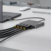 StarTech.com USB-C uz četru monitoru darbstacijas adapteris, 4K 60Hz DisplayPort, 140W PD caurlaides uzlāde klēpjdatoram, USB ports bezvadu tastatūrai / pelei, TAA