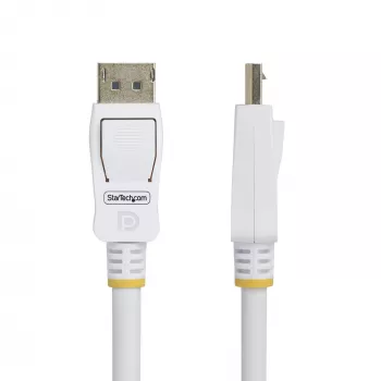 StarTech.com 1,8 m balts VESA sertificēts DisplayPort 1.2 kabelis, 4K 60 Hz, 21,6 Gbit/s, fiksējoši DP savienotāji, DP 1.2 DisplayPort kabelis, DP monitora vads, M/M