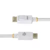 StarTech.com 1,8 m balts VESA sertificēts DisplayPort 1.2 kabelis, 4K 60 Hz, 21,6 Gbit/s, fiksējoši DP savienotāji, DP 1.2 DisplayPort kabelis, DP monitora vads, M/M