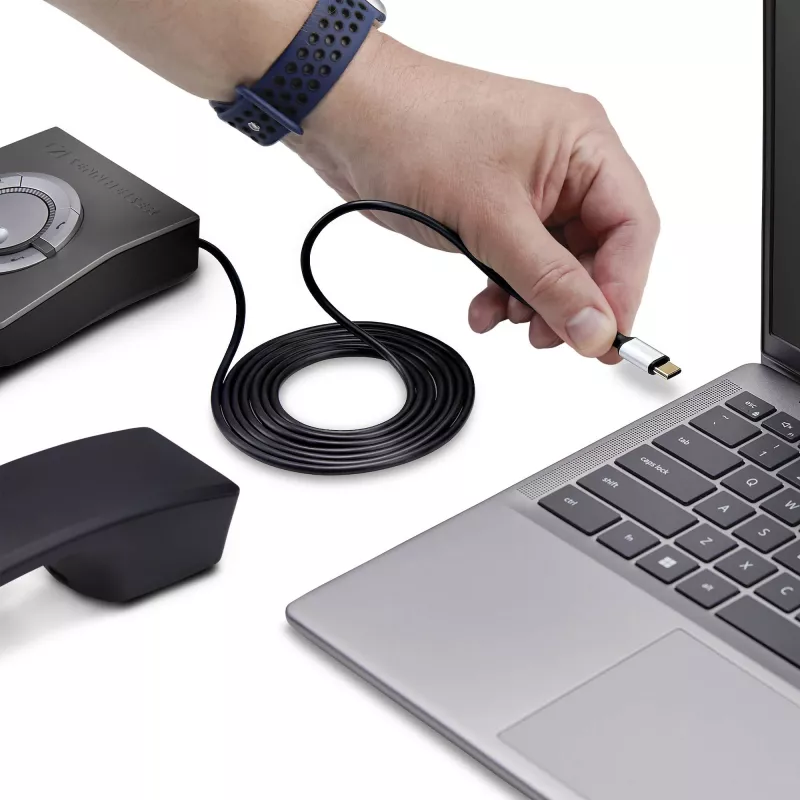 StarTech.com UR9-HEADSET-ADAPTER kabeļa savienotāju pārveidotājs USB-C RJ-9 Melns