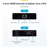 StarTech.com 4 portu HDMI pagarinātājs un sadalītājs pa CAT6, 4K 60Hz, līdz 230 pēdām (70 m), 1x4 HDMI izplatīšanas komplekts pa Ethernet ar IR un strāvu pa kabeli