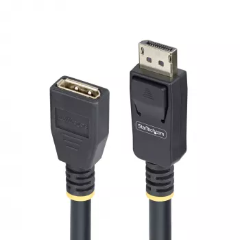 StarTech.com 3m DisplayPort 1.4 pagarināšanas kabelis, DP 1.4 pieslēgvietas aizsardzības kabelis, 8K 60Hz, DP tēviņš- sievišķi pagarināšanas adaptera vads, DisplayPort pagarināšanas kabelis, TPE apvalks, M/F