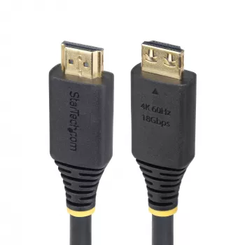 StarTech.com 10 pēdas (3 m) augstas veiktspējas HDMI kabelis ar satverošiem savienotājiem, 4K 60 Hz / 1440p 144 Hz, HDR10 / HDCP 2.2 / ARC, 18 Gbit/s, UHD HDMI 2.0 vads televizoram / monitoram / displejam, TPE apvalks
