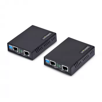 StarTech.com VDSL2 Ethernet Extender Kit over Single Pair Wire, līdz 0,6 jūdzēm (1 km) liela attāluma LAN atkārtotājs pa tālruņa līniju/CAT5e/CAT6, līdz 300 Mb/s, aizvieto 110VDSLEXTEU — TAA