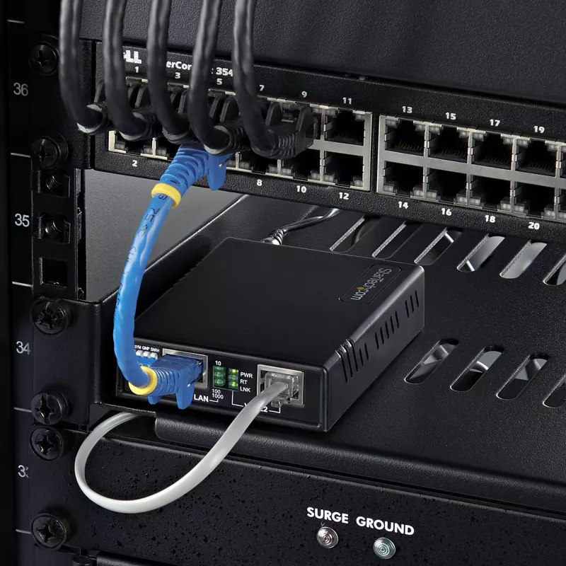 StarTech.com VDSL2 Ethernet Extender Kit over Single Pair Wire, līdz 0,6 jūdzēm (1 km) liela attāluma LAN atkārtotājs pa tālruņa līniju/CAT5e/CAT6, līdz 300 Mb/s, aizvieto 110VDSLEXTEU — TAA