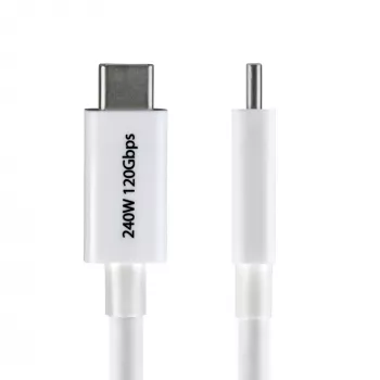 StarTech.com 3 pēdas (1 m) Thunderbolt 5 kabelis, 80 Gbps/līdz 120 Gbps, 240 W PD, 8K 60 Hz, sertificēts Thunderbolt kabelis, savietojams ar Thunderbolt 4/USB4/USB-C – balts