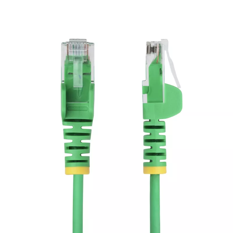 StarTech.com 1,5 m zaļš plāns CAT6 Ethernet kabelis, bez aizķeršanās, 100 W PoE, UTP, LSZH, 28AWG tīra vara dzīsla, plāns RJ45 tīkla savienojuma vads ar sprieguma samazinājumiem, individuāli testēts