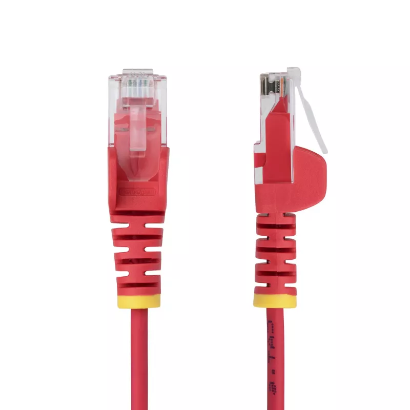 StarTech.com 1,5 m sarkans plāns CAT6 Ethernet kabelis, bez aizķeršanās, 100 W PoE, UTP, LSZH, 28AWG tīra vara stieple, plāns RJ45 tīkla ielāpu vads ar spriegojuma mazinājumiem, individuāli testēts
