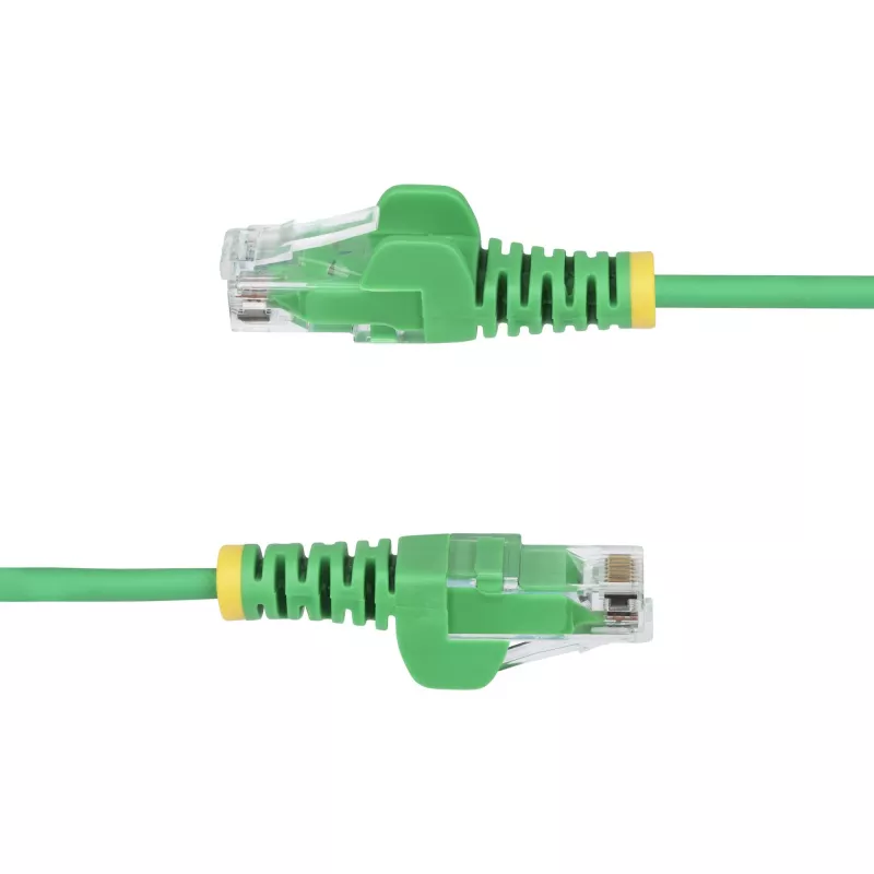 StarTech.com 1 m zaļš plāns CAT6 Ethernet kabelis, bez aizķeršanās, 100 W PoE, UTP, LSZH, 28 AWG tīra vara dzīsla, plāns RJ45 tīkla savienojuma vads ar spriegojuma samazināšanas elementiem, individuāli pārbaudīts