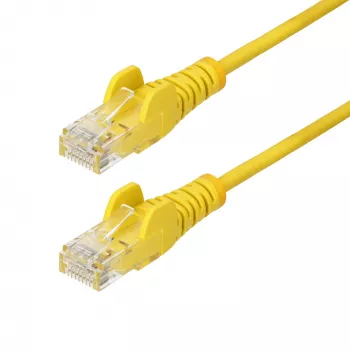 StarTech.com 1m dzeltens plāns CAT6 Ethernet kabelis, bez aizķeršanās, 100W PoE, UTP, LSZH, 28AWG tīra vara vads, plāns RJ45 tīkla patch vads ar spriedzes samazinājumiem, individuāli testēts
