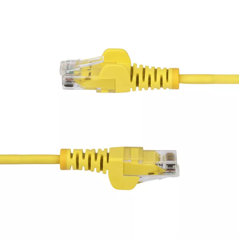 StarTech.com 1m dzeltens plāns CAT6 Ethernet kabelis, bez aizķeršanās, 100W PoE, UTP, LSZH, 28AWG tīra vara vads, plāns RJ45 tīkla patch vads ar spriedzes samazinājumiem, individuāli testēts