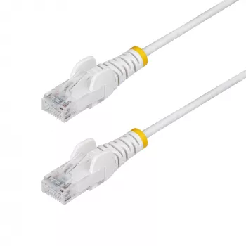 StarTech.com 50 cm balts plāns CAT6 Ethernet kabelis, bez aizķeršanās, 100 W PoE, UTP, LSZH, 28 AWG tīra vara stieple, plāns RJ45 tīkla ielāpu vads ar spriegojuma mazinātājiem, individuāli testēts