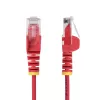 StarTech.com 50cm sarkans plāns CAT6 Ethernet kabelis, bez aizķeršanās, 100W PoE, UTP, LSZH, 28AWG tīra vara stieple, plāns RJ45 tīkla pārlādes vads ar spriedzes mazināšanu, individuāli testēts