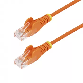 StarTech.com 50 cm oranžs plāns CAT6 Ethernet kabelis, bez aizķeršanās, 100 W PoE, UTP, LSZH, 28 AWG tīra vara stieple, plāns RJ45 tīkla ielāpu vads ar stiepes samazinājumiem, individuāli testēts