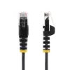 StarTech.com 5 m melns plāns CAT6 Ethernet kabelis, bez aizķeršanās, 100 W PoE, UTP, LSZH, 28AWG tīra vara stieple, plāns RJ45 tīkla savienojuma vads ar sprieguma samazināšanu, individuāli pārbaudīts
