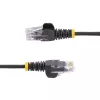 StarTech.com 5 m melns plāns CAT6 Ethernet kabelis, bez aizķeršanās, 100 W PoE, UTP, LSZH, 28AWG tīra vara stieple, plāns RJ45 tīkla savienojuma vads ar sprieguma samazināšanu, individuāli pārbaudīts