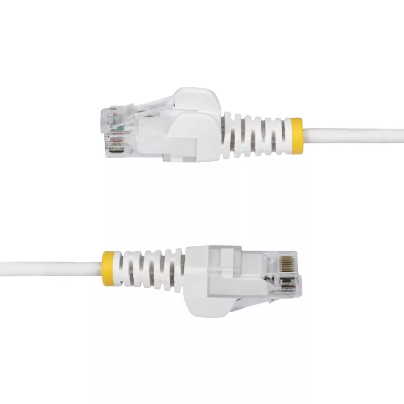 StarTech.com 5m balts plāns CAT6 Ethernet kabelis, bez aizķeršanās, 100W PoE, UTP, LSZH, 28AWG tīra vara stieple, plāns RJ45 tīkla ielāpu vads ar spriegojuma mazinātājiem, individuāli testēts