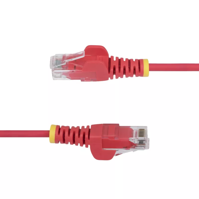 StarTech.com 5m sarkans plāns CAT6 Ethernet kabelis, bez aizķeršanās, 100W PoE, UTP, LSZH, 28AWG tīrs tukšs vara vads, plāns RJ45 tīkla ielāpu vads ar sprieguma samazināšanu, individuāli testēts