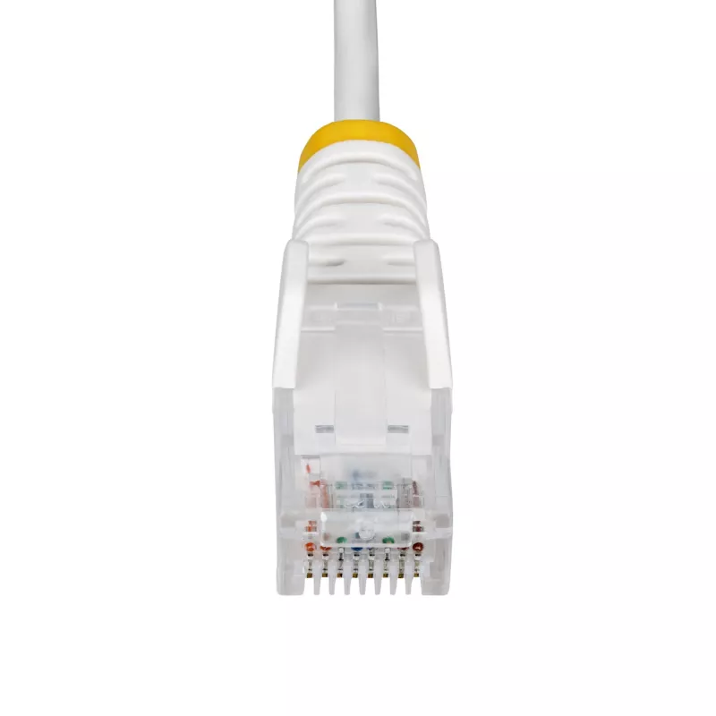 StarTech.com 7 m balts plāns CAT6 Ethernet kabelis, bez aizķeršanās, 100 W PoE, UTP, LSZH, 28AWG tīra vara vads, plāns RJ45 tīkla ielāpu vads ar spriedzes mazinātājiem, individuāli testēts