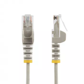 StarTech.com 7m pelēks plāns CAT6 Ethernet kabelis, bez aizķeršanās, 100 W PoE, UTP, LSZH, 28 AWG tīra vara stieple, plāns RJ45 tīkla ielāpu vads ar spriedzes mazinātājiem, individuāli testēts