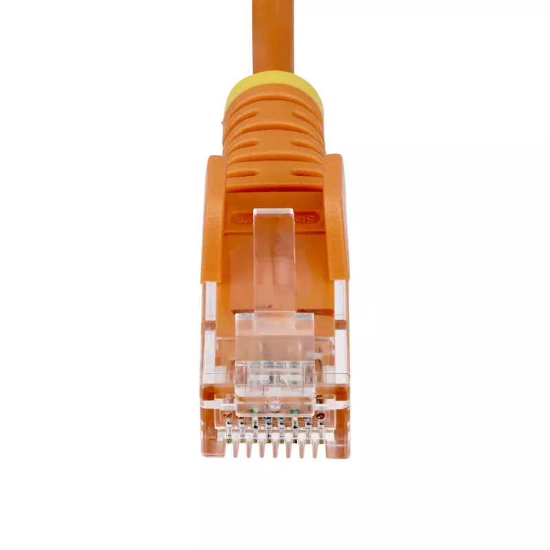 StarTech.com 7m oranžs plāns CAT6 Ethernet kabelis, bez aizķeršanās, 100W PoE, UTP, LSZH, 28AWG tīra vara stieple, plāns RJ45 tīkla ielāpu vads ar spriedzes mazinātājiem, individuāli pārbaudīts