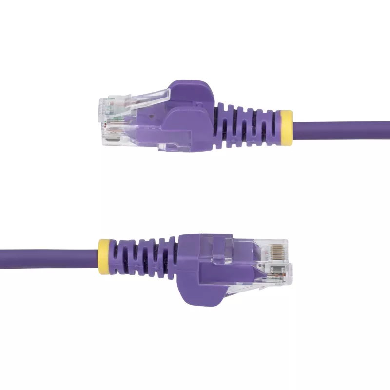 StarTech.com 10 m violeta plāna CAT6 Ethernet kabelis, bez aizķeršanās, 100 W PoE, UTP, LSZH, 28AWG tīra vara stieple, plāns RJ45 tīkla ielāpu vads ar stiepes samazinājumiem, individuāli pārbaudīts