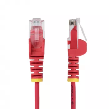 StarTech.com 15m sarkans plāns CAT6 Ethernet kabelis, bez aizķeršanās, 100W PoE, UTP, LSZH, 28AWG tīra vara stieple, plāns RJ45 tīkla ielāpu vads ar spriegojuma samazinājumiem, individuāli testēts