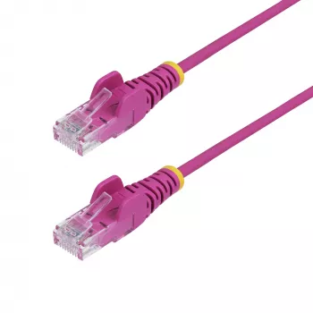 StarTech.com 1 m rozā plānā Cat6 Ethernet kabelis, bezķērājuma, 100 W PoE, UTP, LSZH, 28 AWG tīra vara stieple, plāns RJ45 tīkla plākstera vads ar stiepes slodzes novēršanas elementiem, individuāli testēts