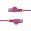 StarTech.com 2,5 m rozā plānā CAT6 Ethernet kabelis, bez aizķeršanās, 100 W PoE, UTP, LSZH, 28 AWG tīra vara vads, plāns RJ45 tīkla plākstera vads ar spriegojuma mazināšanas elementiem, individuāli testēts