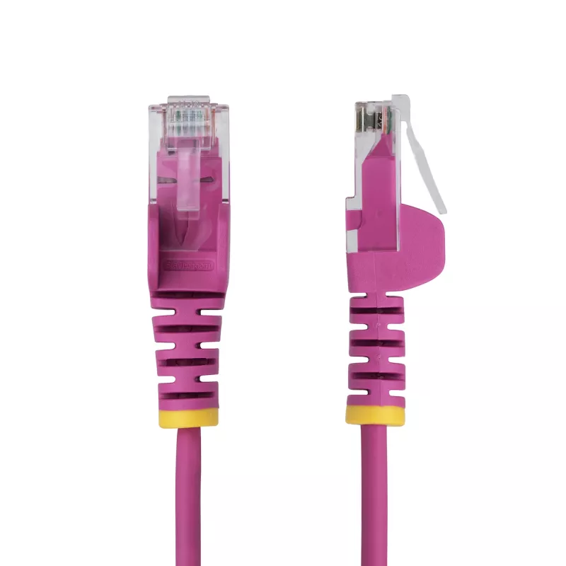 StarTech.com 7 m rozā plāns CAT6 Ethernet kabelis, bez aizķeršanās, 100 W PoE, UTP, LSZH, 28 AWG tīra vara stieple, plāns RJ45 tīkla plākstera vads ar spriedzes samazināšanu, individuāli testēts