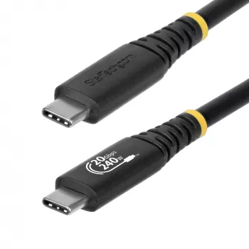 StarTech.com 2 m (6 pēdas) USB4 kabelis, 20 Gbps, USB-IF sertificēts USB-C kabelis, 240 W PD EPR, 4K 120 Hz DP 1.4, TPE apvalks, melns USB-C vads