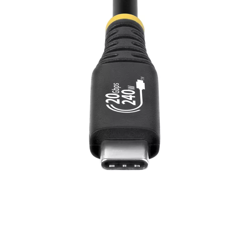 StarTech.com 2 m (6 pēdas) USB4 kabelis, 20 Gbps, USB-IF sertificēts USB-C kabelis, 240 W PD EPR, 4K 120 Hz DP 1.4, TPE apvalks, melns USB-C vads