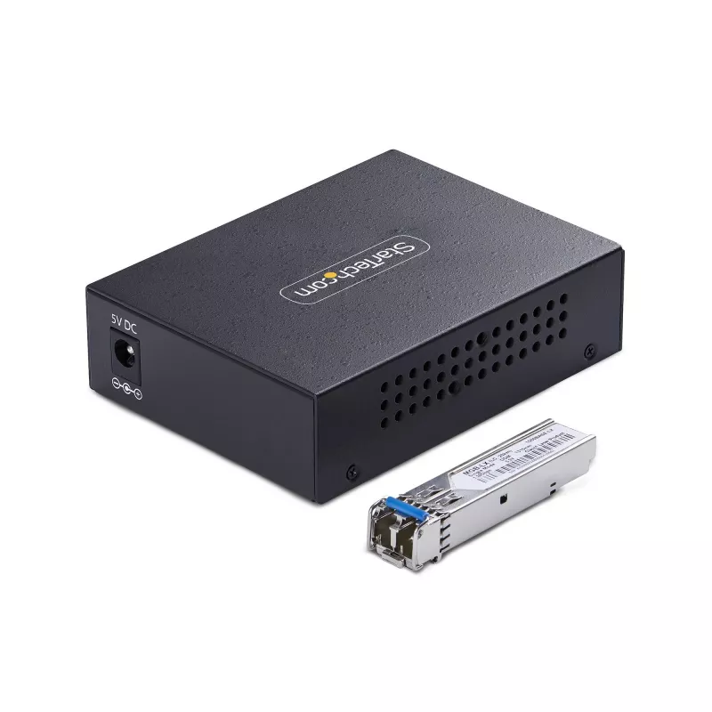 StarTech.com Gigabit Ethernet varu-optiskās šķiedras multivides pārveidotājs, VM LC, 40 km, 10/100/1000 Mb/s, RJ45 uz LC, pilnībā metālisks, 9K jumbo kadri, TAA atbilstošs