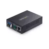 StarTech.com Gigabit Ethernet varu-optiskās šķiedras multivides pārveidotājs, VM LC, 40 km, 10/100/1000 Mb/s, RJ45 uz LC, pilnībā metālisks, 9K jumbo kadri, TAA atbilstošs