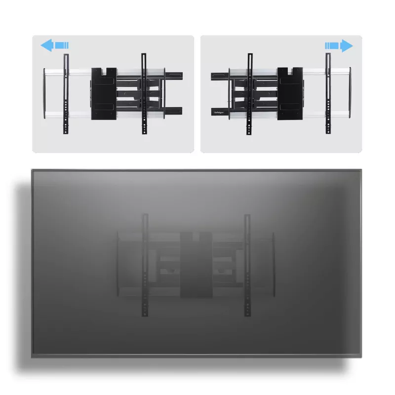StarTech.com īpaši plāns, kustīgs TV sienas stiprinājums līdz 65 collu un 99 mārciņu/45 kg plakaniem ekrāniem, VESA 600x400, TAA atbilstošs zema profila kronšteins