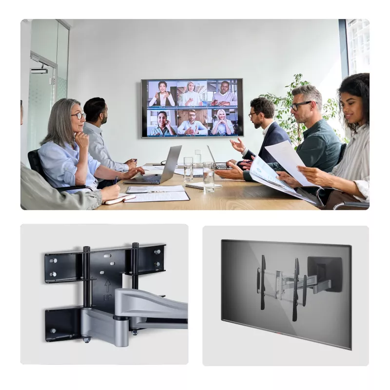 StarTech.com lieljaudas regulējams TV stiprinājums pie sienas līdz 100 collu un 187,4 mārciņu/85 kg plakaniem ekrāniem, VESA 800x500, zema profila kronšteins, atbilst TAA prasībām