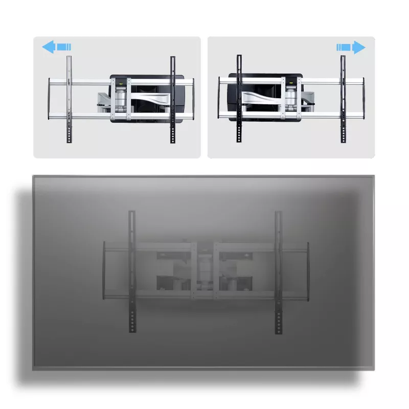 StarTech.com lieljaudas regulējams TV stiprinājums pie sienas līdz 100 collu un 187,4 mārciņu/85 kg plakaniem ekrāniem, VESA 800x500, zema profila kronšteins, atbilst TAA prasībām