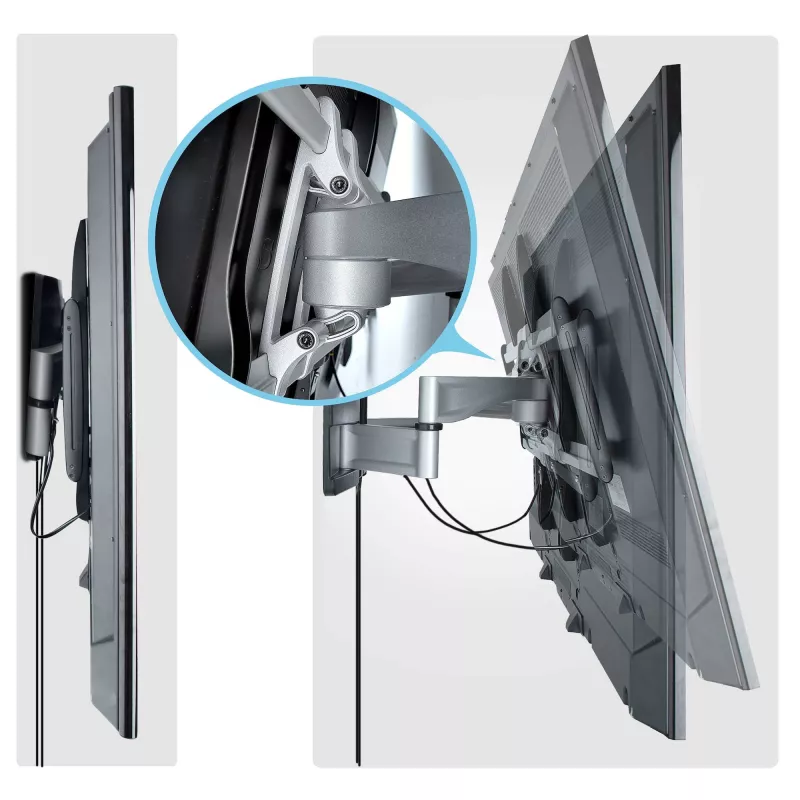 StarTech.com lieljaudas regulējams TV stiprinājums pie sienas līdz 100 collu un 187,4 mārciņu/85 kg plakaniem ekrāniem, VESA 800x500, zema profila kronšteins, atbilst TAA prasībām