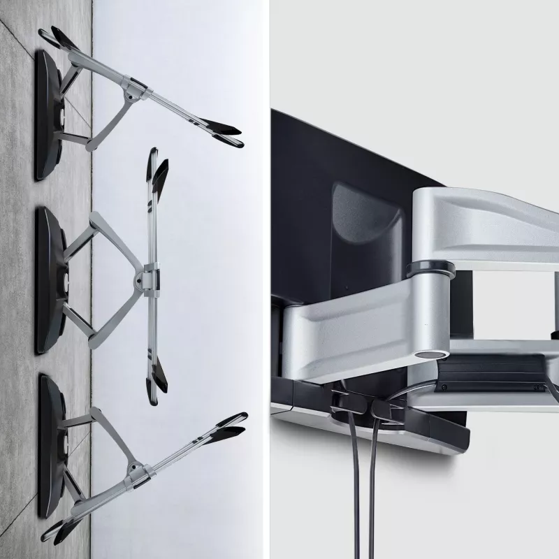 StarTech.com lieljaudas regulējams TV stiprinājums pie sienas līdz 100 collu un 187,4 mārciņu/85 kg plakaniem ekrāniem, VESA 800x500, zema profila kronšteins, atbilst TAA prasībām