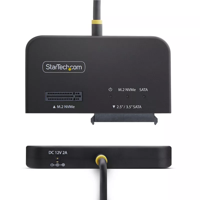 StarTech.com USB-C/USB-A uz M.2 NVMe un 2,5 collu/3,5 collu SATA adapteris, 10 Gbps, bezinstrumentu ārējais SSD cietā diska lasītājs, B+M/M-Key
