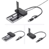 StarTech.com USB-C/USB-A uz M.2 NVMe un 2,5 collu/3,5 collu SATA adapteris, 10 Gbps, bezinstrumentu ārējais SSD cietā diska lasītājs, B+M/M-Key
